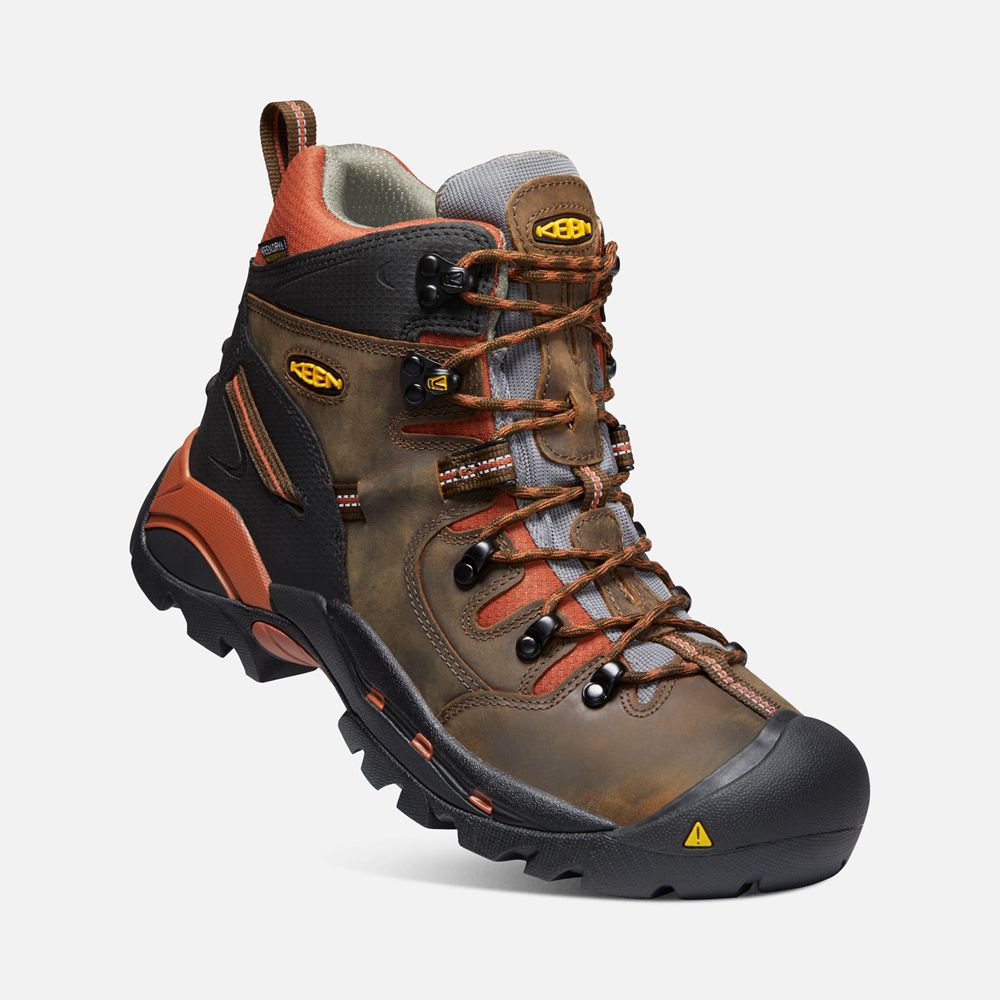 Botas de Trabajo Keen Mexico Marrom - Hombre Pittsburgh 6\" (Soft Toe) - LQ0725863